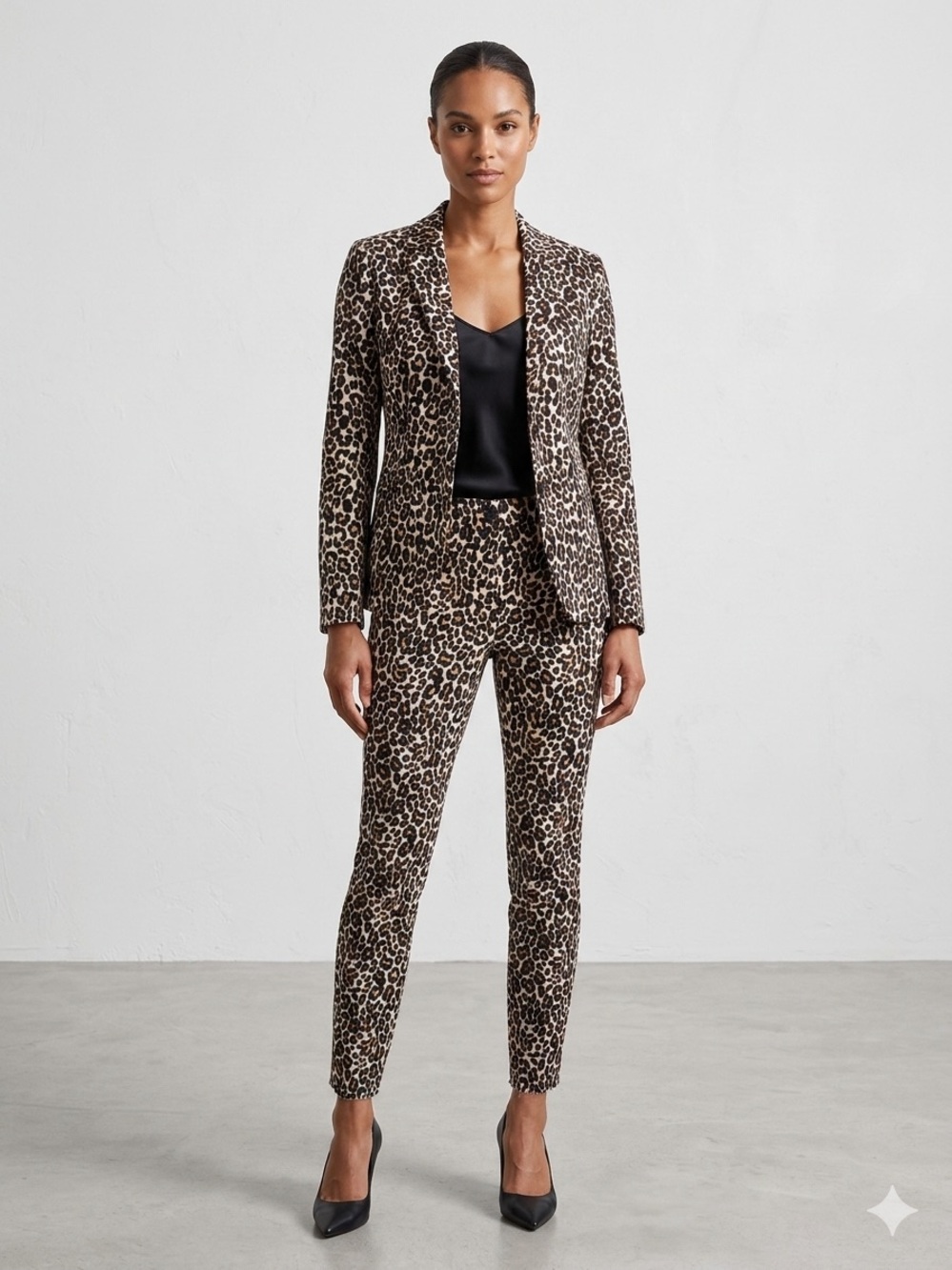 J. Crew Leopard-Print Suit in Brown and Black